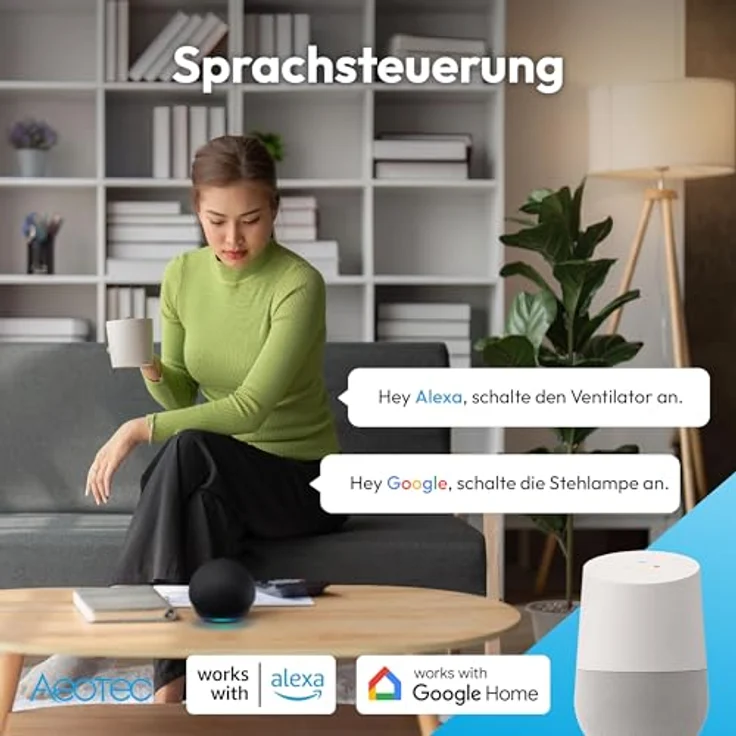Aeotec Smart Plug Type F WLAN, smarte Steckdose mit Echtzeit-Stromverbrauchsanalyse, integrierbar in Smart Home-Systeme – Bild 4