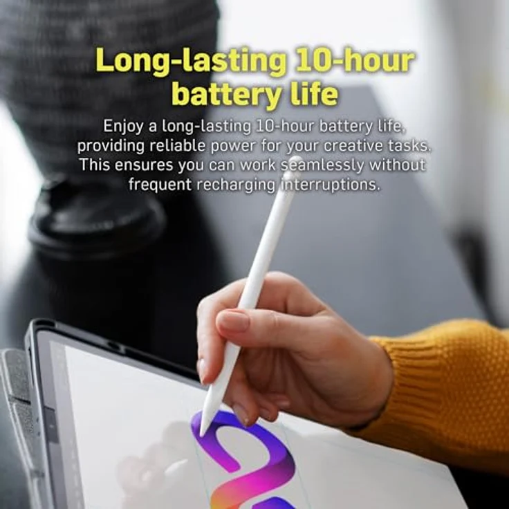 Adonit Dash SE Stylus für iOS Android- weiß- Magnetisch befestigbar, 10-Stunden-Akkulaufzeit, austauschbare Spitze – Bild 4