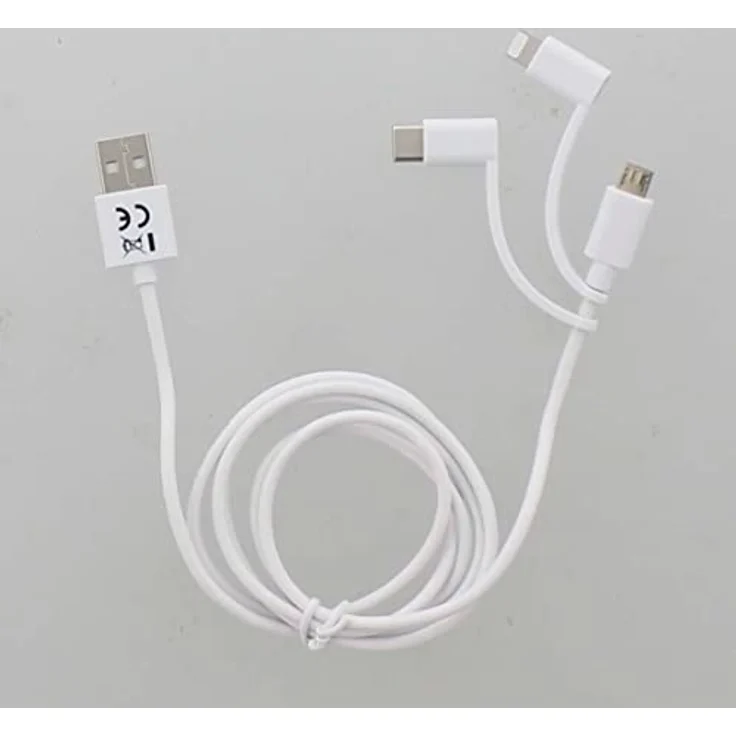 Hama 3-in-1 Multi-Ladekabel USB-A Micro-USB USB-C und Lightning 1,0 m Weiß – Bild 4