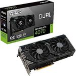 ASUS Dual GeForce RTX 4070 OC Edition 12GB GDDR6X Gaming Grafikkarte (NVIDIA GeForce RTX4070 DLSS3, PCIe 4.0, 1x HMDI 2.1, 3X DisplayPort 1.4a, DUAL-RTX4070-O12G) schwarz