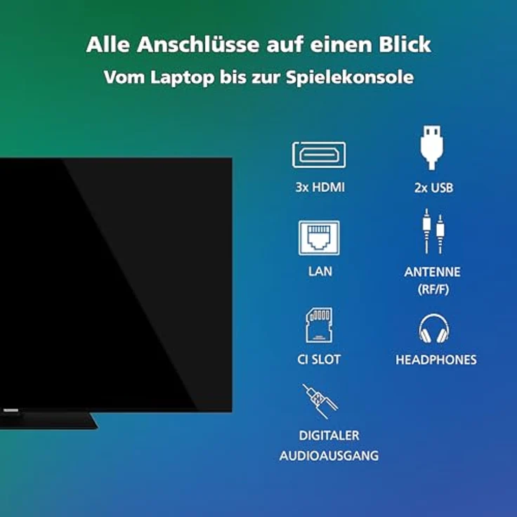 Telefunken VIDAA XU65VP750M, 65 Zoll 4K Smart TV mit HDR, Dolby Vision, Triple-Tuner und 6 Monate HD+ inkl., LED TV schwarz – Bild 4