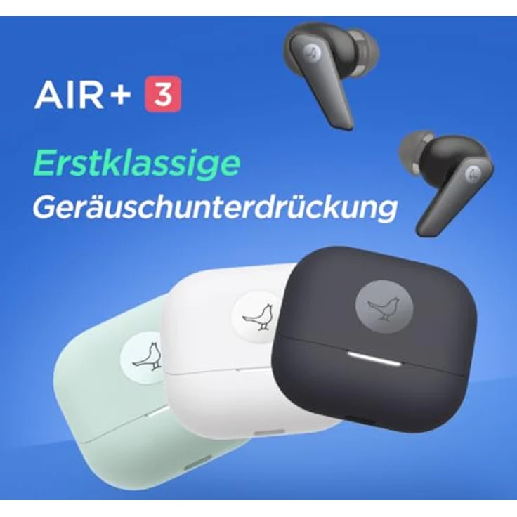 Libratone AIR+ 3 True Wireless In-Ear Kopfhörer mit aktiver Geräuschunterdrückung (Hi-Fi Sound, 24h Akku, ANC, Noise Cancelling, IP54, Bluetooth 5.2) (schwarz) – Bild 2