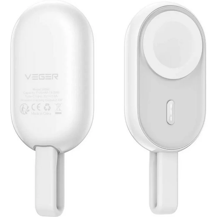 VEGER Pomme externe Akku für Apple Watch 1200 mAh Powerbank, ultraleicht, USB-C-Kabel, kabelloses Laden