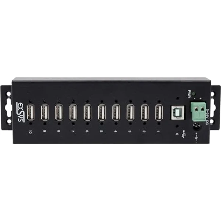 Exsys EX-1170HMVS, 10 Port USB 2.0 Metall HUB mit 15KV Überspannungsschutz – Bild 3