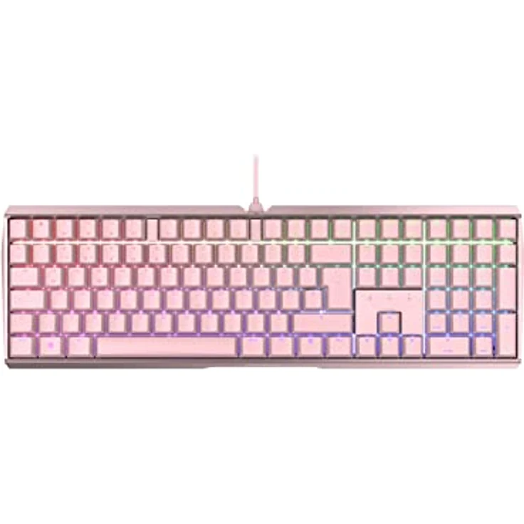 CHERRY MX Board 3.0 S, kabelgebundene Gaming-Tastatur mit RGB-Beleuchtung, Deutsches Layout (QWERTZ), MX RED Switches, pink – Bild 1