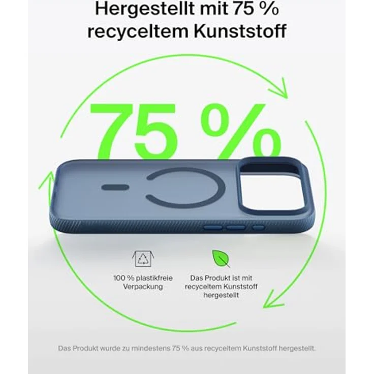 Belkin SheerForce Grip Schutzhülle für iPhone 17 Pro Max, Stoßschutz bis 2m, strukturierte Oberfläche, kabelloses Laden, dklblaue Farbe – Bild 8