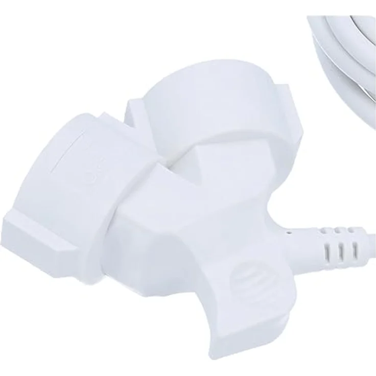 as Schwabe Verlängerungskabel 3 m mit Flachstecker und 2-Fach Kupplung, 230V/16A, IP20, Weiß, für sichere Stromversorgung im Innenbereich – Bild 4