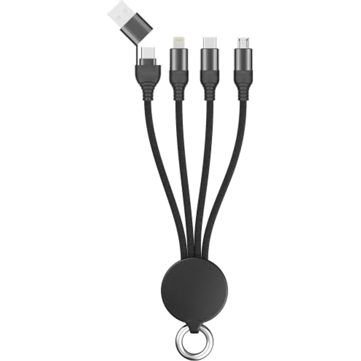 2GO All in One USB/Type C Ladekabel schwarz 15cm