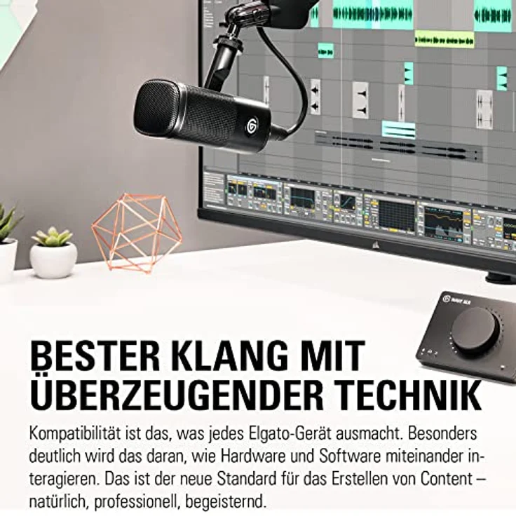 Elgato Wave DX – Dynamisches XLR-Mikro, nierenförmige Richtcharakteristik, unterdrückt Hintergrundgeräusche, Podcasting, Streaming, Broadcasting, kein Booster nötig, für jede Schnittstelle, für Mac/PC – Bild 5