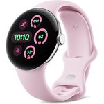 Google Pixel Watch 3 (41 mm) – Android smartwatch with Heart Rate Tracking, Advanced Running from Fitbit, Fitness Insights, 24-Hour Battery – Polished Silver Aluminium Case – Rose Quartz Band – LTE