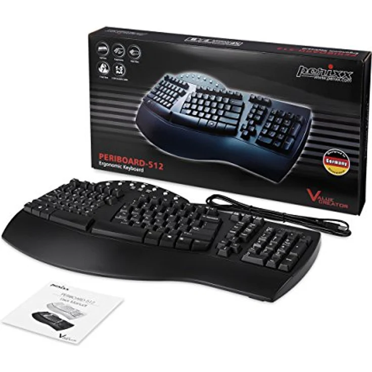 Perixx PERIBOARD-512 - Tastatur - USB - QWERTZ - Deutsch - Schwarz (11523) – Bild 6