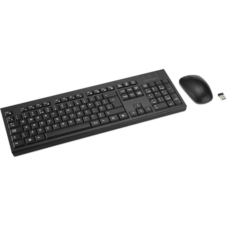 Kensington KM270 EQ Set Wiederaufladbare kabellose Full-Size Tastatur und Maus, spritzwassergeschützt, 2,4 GHz & BT 5.0, Schwarz – Bild 1