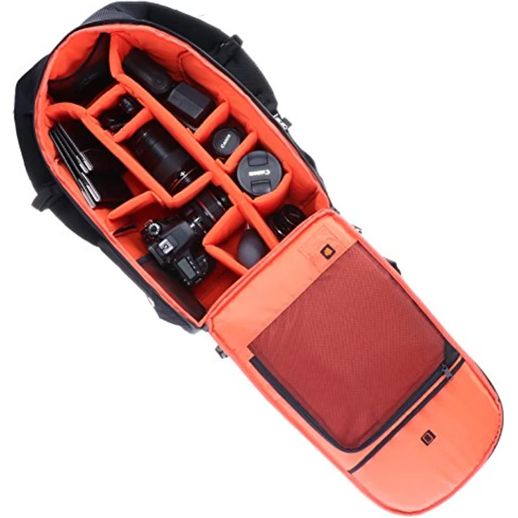 Rollei Fotoliner Fotorucksack L I großer Kamerarucksack I Daypack I inkl. Laptop-Fach,Regenschutz und Handgepäck tauglichen Maßen I Schwarz – Bild 3