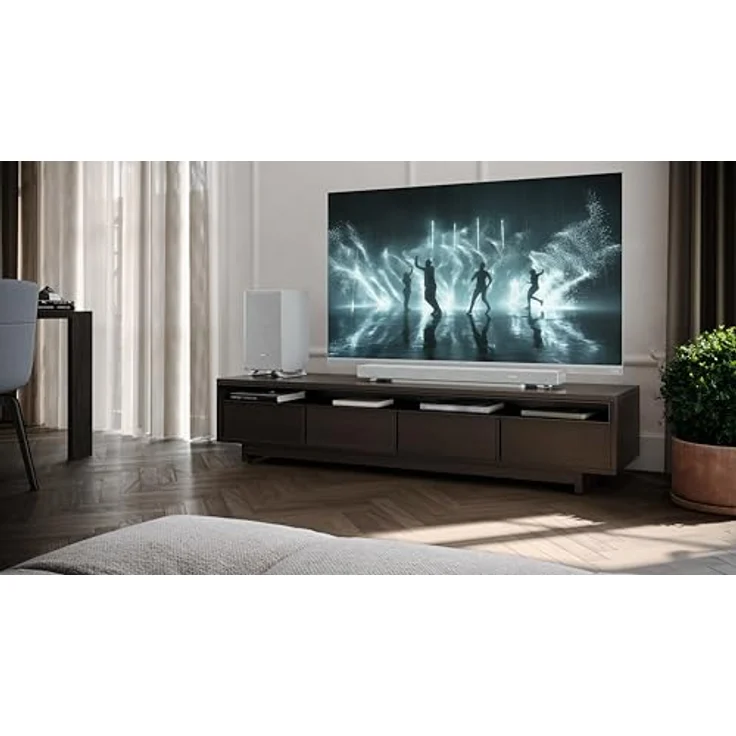 Sharp HT-SBW53121(SL) Q 3.1.2 Dolby Atmos/DTS:X Soundbar mit kabellosem Subwoofer, Silber, 360 W, 3.1 Kanal – Bild 11