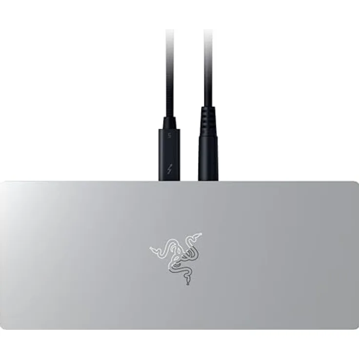 Razer Thunderbolt 5 Dock Mercury White, Laptop-Dockingstation mit vielseitigen Anschlussmöglichkeiten