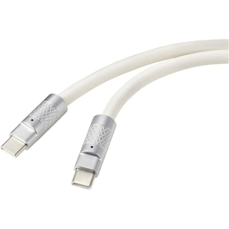Renkforce USB-C Kabel 0.50 m, USB 2.0 mit hochwertigem, biegsamem Mantel, Weiß – Bild 1