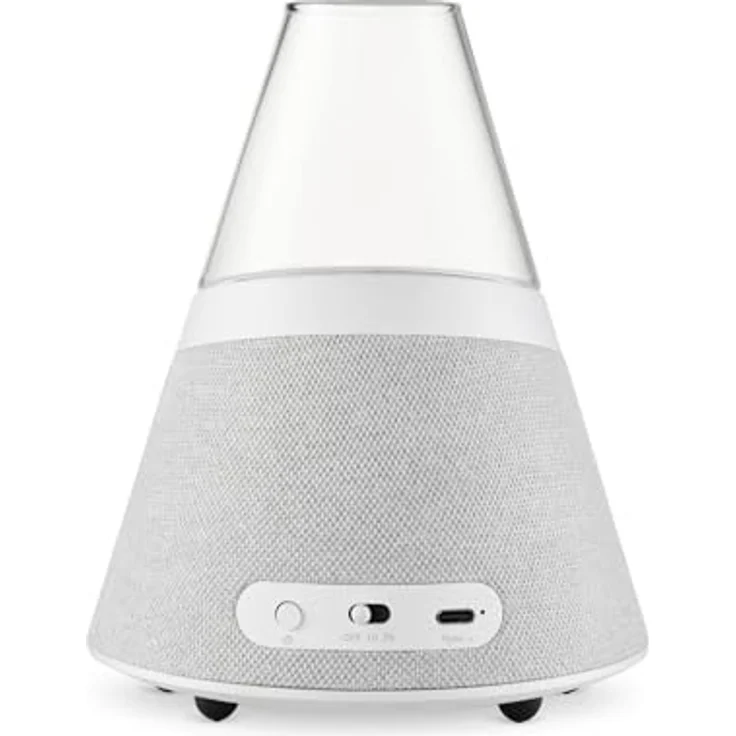 Block Molly Bluetooth Lautsprecher - 360° Sound mit 2x7W, Water/Natur Sound & White Noise, bis 10h Akku, Auto-Off Timer, Twin-Funktion, Touch Bedienung (Weiß) – Bild 3