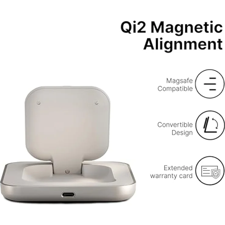 ZENS Induktions-Ladegerät ZESC20W Apple MagSafe, Qi2-Technologie, Weiß/Silber, inkl. USB-C-Kabel und Netzadapter – Bild 5