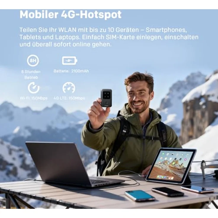 Strong 4GMIFI150C Mobiler Router, 4G Hotspot bis 150 Mbit/s für Smartphone, Tablet und Laptop – Bild 2