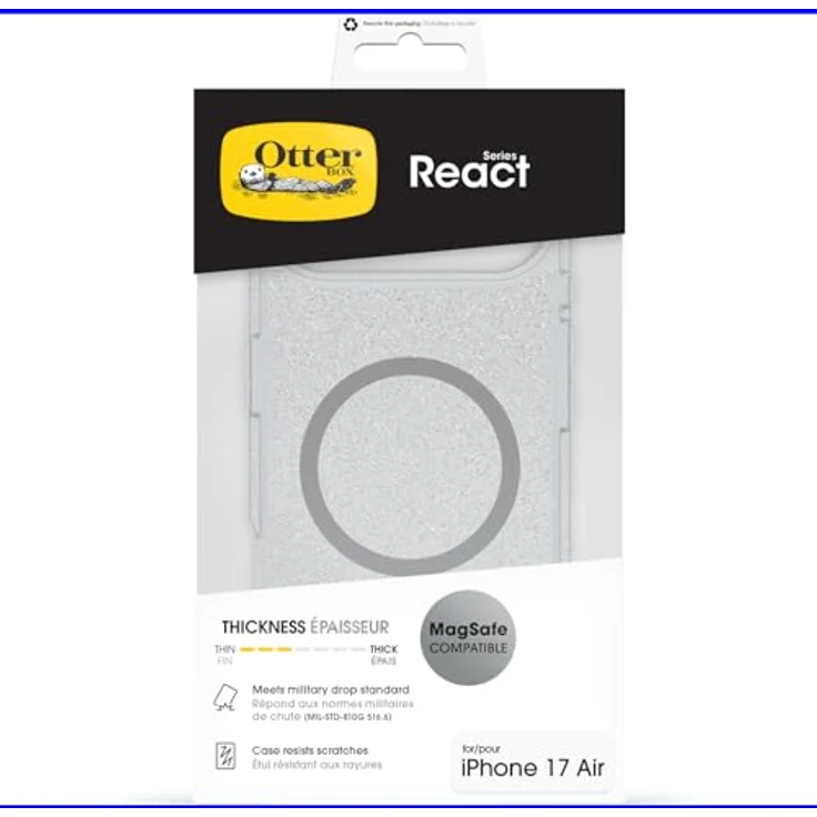 OtterBox React Series MagSafe Hülle für iPhone Air, stoßfest, sturzsicher, ultraschlank, militärisch getestet, Stardust – Bild 5