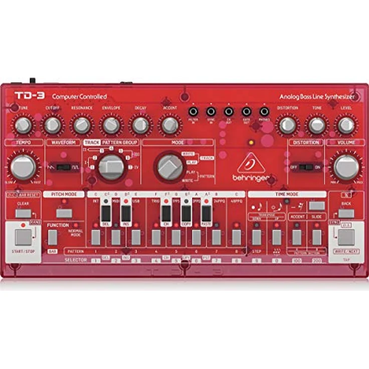 Behringer TD-3 SB, Analog Synthesizer Clone der Roland TB-303 mit Distortion, 16-Schritt Stepsequencer und 64 Patterns – Bild 1
