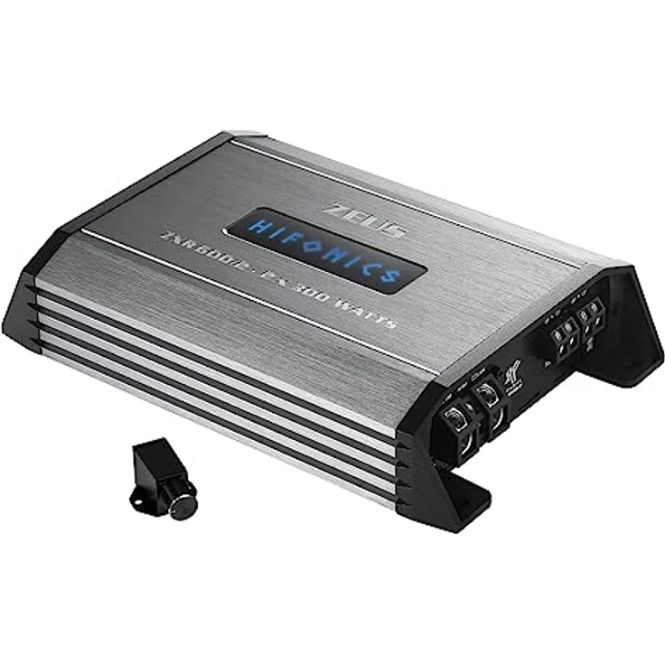 Hifonics ZXR600/2, 2/1 Kanal Class-D Verstärker mit 2x 175/300 Watt RMS, inkl. Bass-Remote, kompakte Abmessungen 23 x 15 x 5 cm – Bild 1