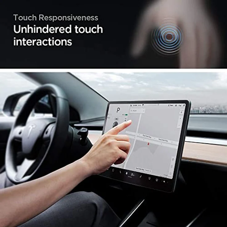 Spigen Panzerglas Schutzfolie für Tablet, 9H Härte, Anti-Fingerabdruck, extreme Klarheit, kompatibel mit Tesla Model 3 und Model Y – Bild 6