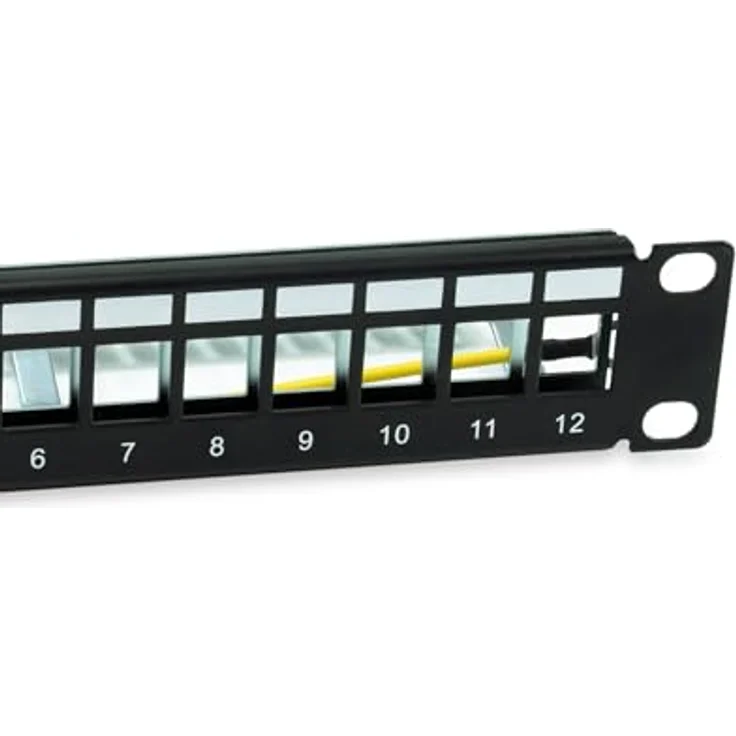 Equip 769331 12-Port Keystone Patchpanel, geschirmt, 10", Schwarz, robustes Stahlgehäuse – Bild 4