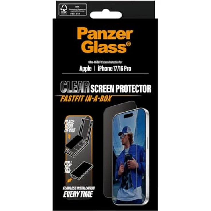PanzerGlass Ultra Wide Fit, Smartphone Schutzfolie für Apple iPhone 17, Transparent, hohe Kratzfestigkeit und einfache Anbringung – Bild 3