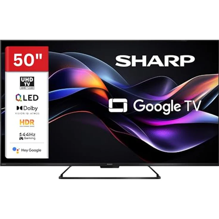 Sharp 50HR7765E QLED Fernseher 50 Zoll, 4K UHD, Google Smart TV, HDR Dolby Vision, 144Hz Gaming – Bild 1