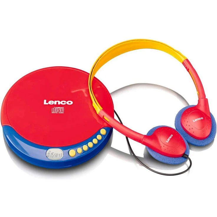 Lenco CD-021KIDS Portabler Kids CD-Player Ladefunktion Akku CD-Player, in Rot, Blau und Gelb erhältlich – Bild 1