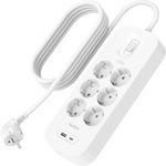 Belkin SRB002vf2MV2 Steckdosenleiste 6-fach + USB-A+C, 650J Überspannungsschutz, 2m Kabel, schwarz