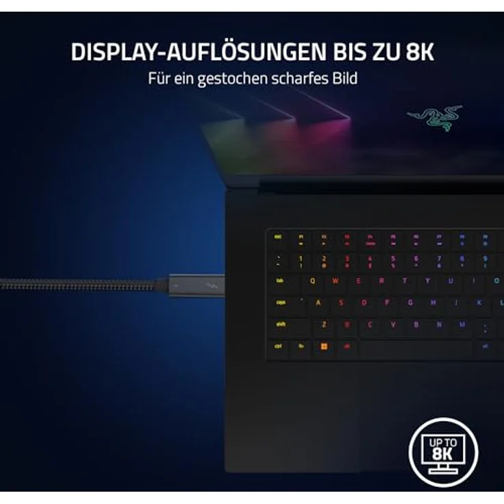 Razer Thunderbolt Cable 2.0 Meter, USB 4.0 mit 40 Gbit/s, 100 W, kompatibel mit Windows und Mac – Bild 3
