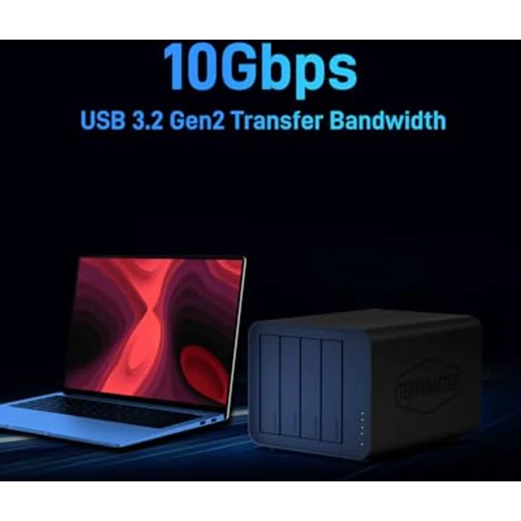 TERRAMASTER D8 Hybrid HDD NVMe Gehäuse USB 3.2 Gen 2 10Gbps Typ C 8Bay USB Storage Unterstützt RAID 0/1/Einzel/JBOD Exklusiv 2+6 RAID Hybrid Disk Array (Diskless) - Innovatives Hybrid-Gehäuse mit 128TB Speicherplatz – Bild 5