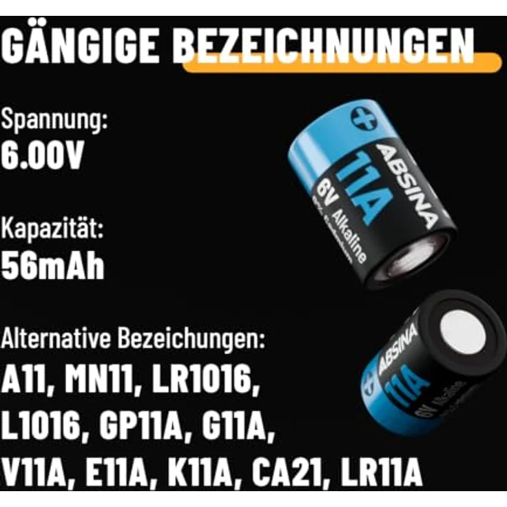 ABSINA 4x L1016F 6V 11A Alkaline Batterie, temperaturfest von -20°C bis +60°, langlebig und zuverlässig, ideal für Funkfernbedienungen und Alarmanlagen – Bild 6