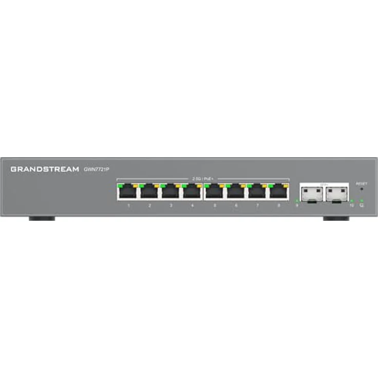 Grandstream GWN7721P, 10-Port L2 Lite Netzwerk Switch mit 8x2,5G Ethernet-Ports, 2x10G SFP+, PoE 60W, ideal für kleine und mittelständische Unternehmen – Bild 4