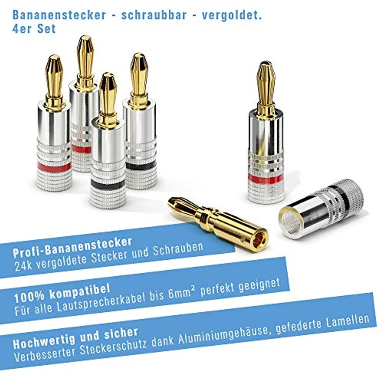 PureLink sonero Bananenstecker - schraubbar - 4er Set – Bild 3