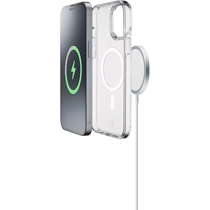 cellularline - Gloss Mag - iPhone 15 Pro Max - Schutzhülle mit Magneten zum Aufladen und Befestigen an MagSafe Netzteil - Transparent – Bild 3