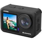 AgfaPhoto AC9500 Sportkamera wasserdicht – 4K Videos, 16 MP Fotos, Doppelbildschirm, 170° Weitwinkel, WiFi – Schwarz