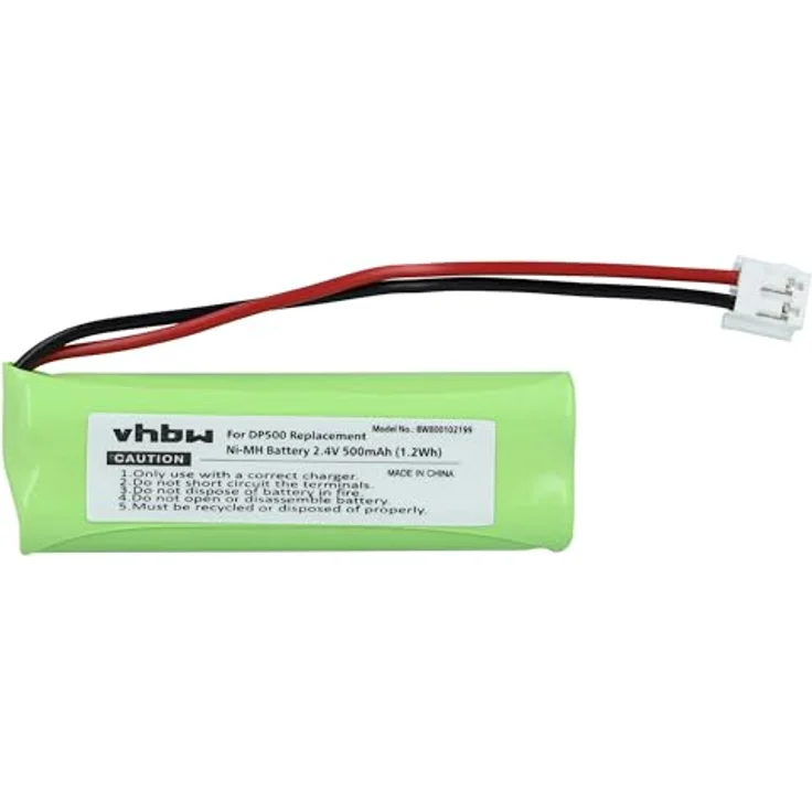 VHBW 2x NiMH Akku 500 mAh (2,4 V), geeignet für Festnetz Telefon Medion MD83242, MD83282 ersetzt VT50AAAALH2BMJZ, GP1010, GPHC05RN01 – Bild 4