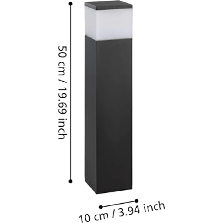 EGLO Gartensteckdose Park 5 Außenlampe, witterungsbeständiger Stromverteiler IP54, anthrazit, 1x E27 bis 25W, L10 x B10 x H50 cm – Bild 4