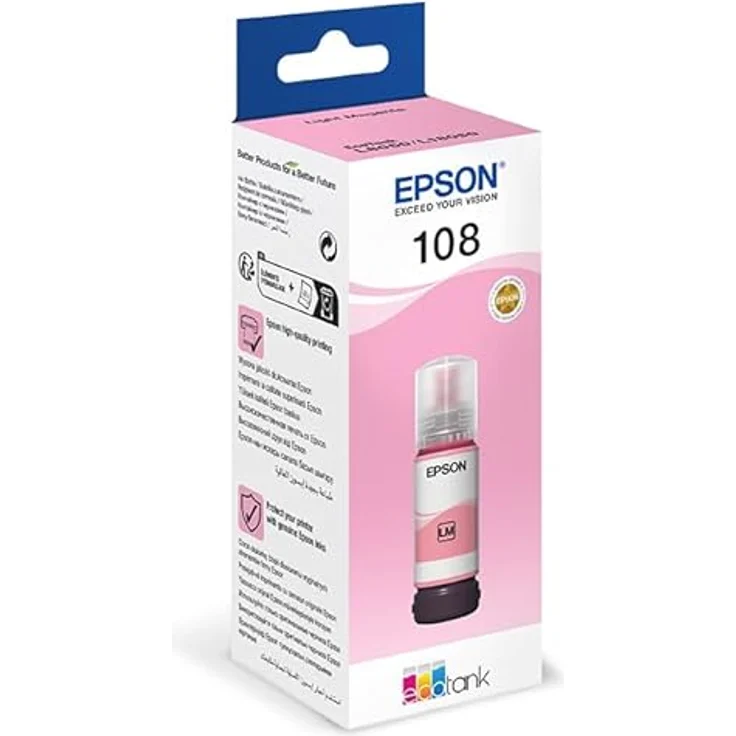 Epson 108 Tintenpatrone hellmagenta, original Nachfülltinte für EcoTank L18050 L8050 – Bild 3