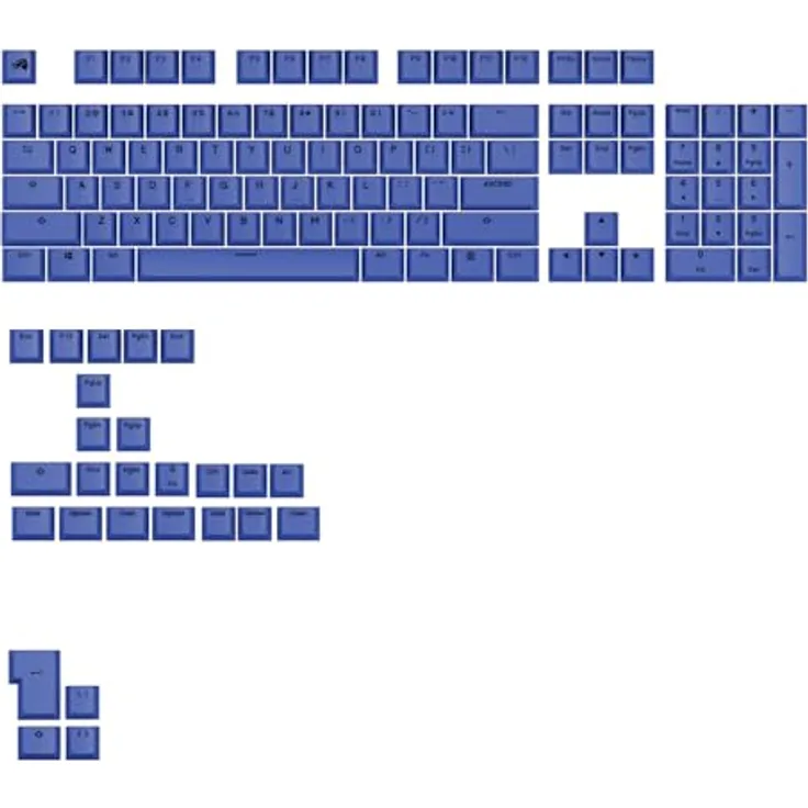 Glorious GPBT Basics Keycaps, ANSI Layout (US), PBT, Doubleshot - Mana Blue
