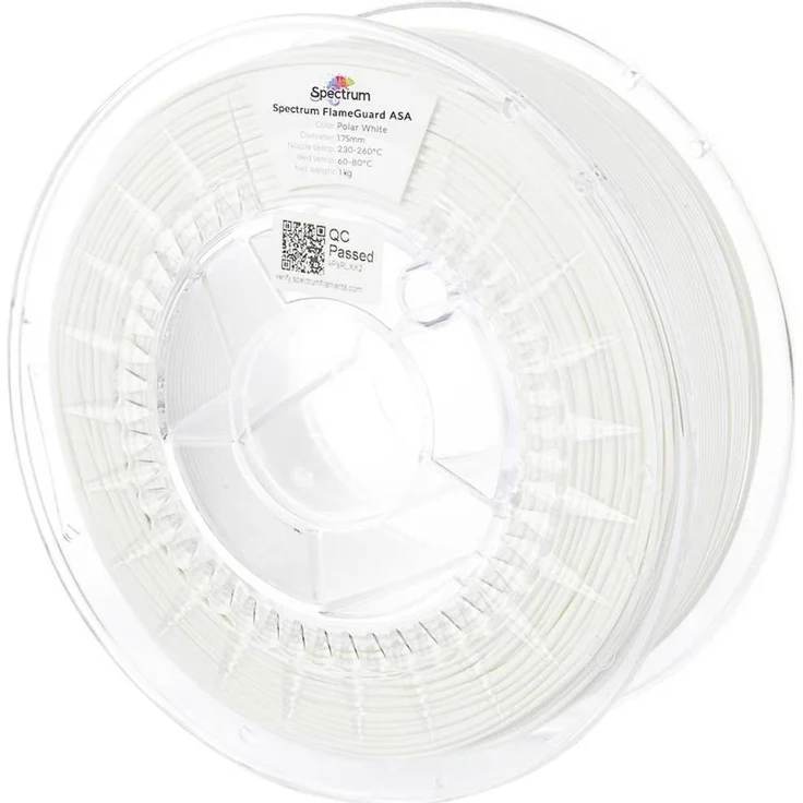 Spectrum FlameGuard ASA 275, flammhemmendes 3D Filament, hitzebeständig, 1.75 mm, 1000 g, Weiss
