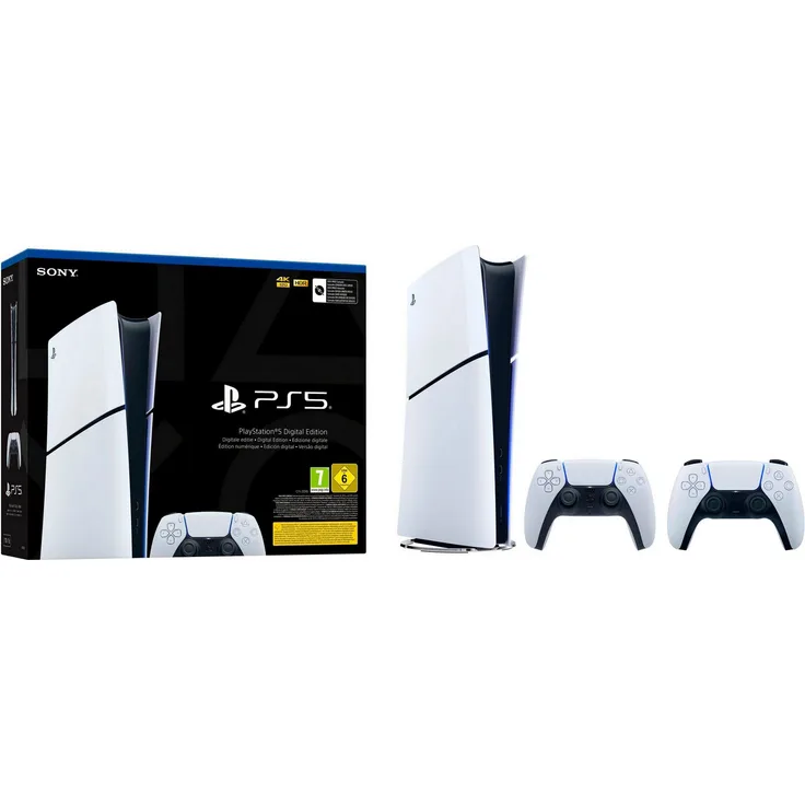 PlayStation 5 Digital Edition (Slim), 1TB Konsole inkl. zweitem DualSense Wireless-Controller