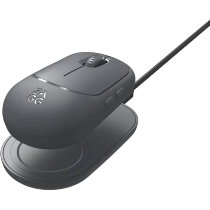 ZAGG Pro Mouse W/Wireless Charging Pad, Universal, ohne Batterien, lädt mit Gebrauch, Anthrazit – Bild 3