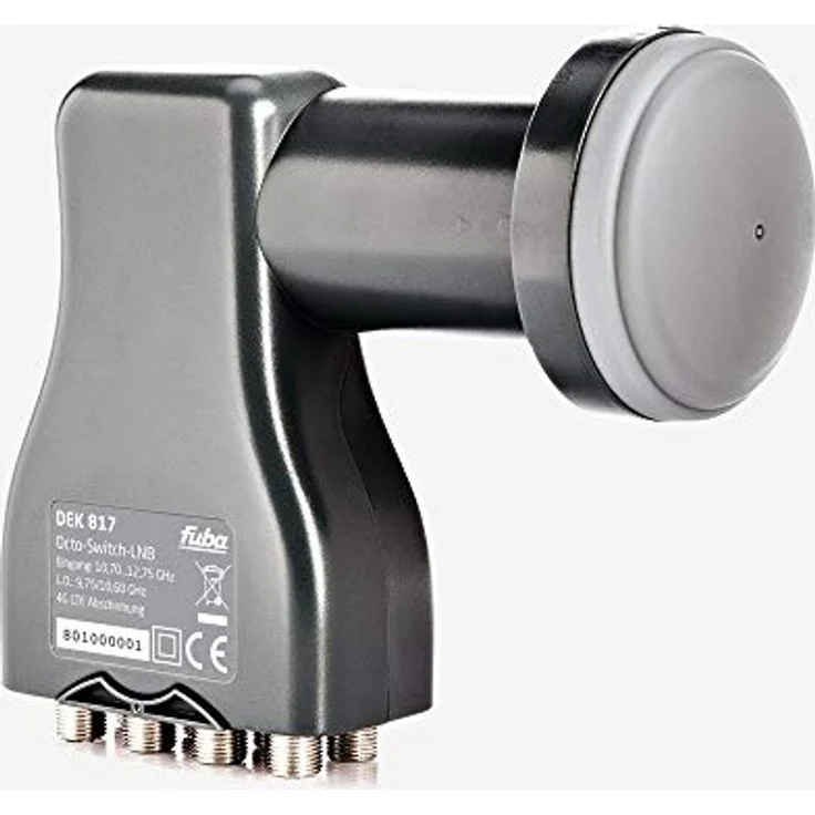 Fuba DAL 808 G Sat-Anlage, 74 cm Alu Sat-Schüssel in Grau, Octo LNB DEK 817 für 8 Teilnehmer, HDTV- und 4K-kompatibel – Bild 5