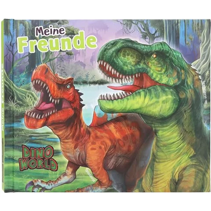 Depesche 13201 Dino World - Freundebuch mit Dinosaurier Motiv, 108 illustrierte Seiten, Grün – Bild 1