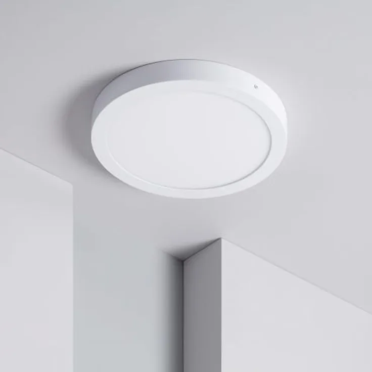 LEDKIA LIGHTING LED-Deckenleuchte 24W Rund Ø300 mm 40xØ300 mm Aluminium in Silber für Wohnzimmer, Küche, Schlafzimmer