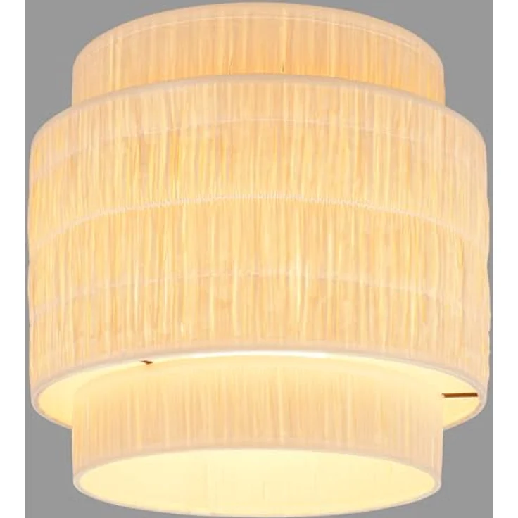 BRILONER Deckenlampe mit Bastschirm, E27 Fassung, max. 10 W, 30 x 32 cm (DxH), Natürliches Boho-Flair, Wohnzimmerlampe, Schlafzimmerlampe, Esszimmerlampe, Flurlampe, Natur – Bild 1